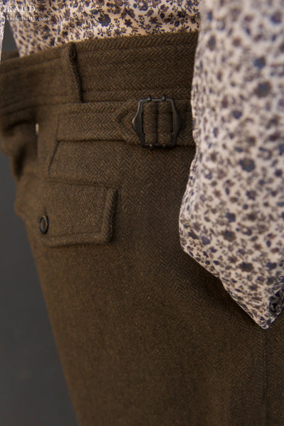 Finn Trousers - Brown Herringbone - S, M, L, XL