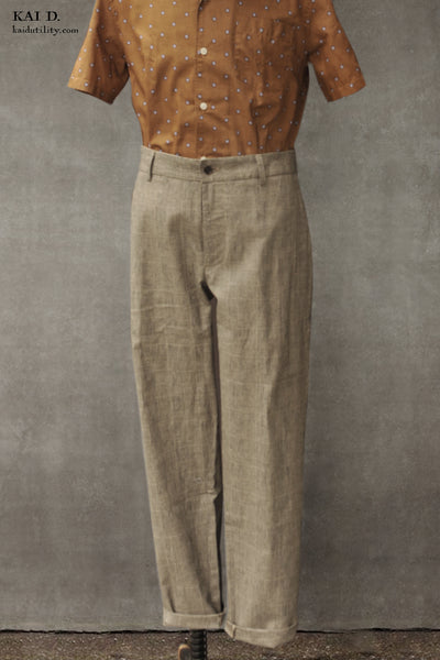 Brancusi Pants - Cotton Linen Glen Plaid - 30, 36