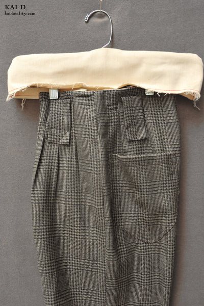 Kaylee Cargo Pants - Glen Plaid Wool - XS