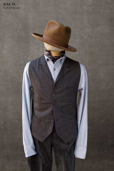 Doyle Vest - Tonal Wool Plaid - M, L, XL