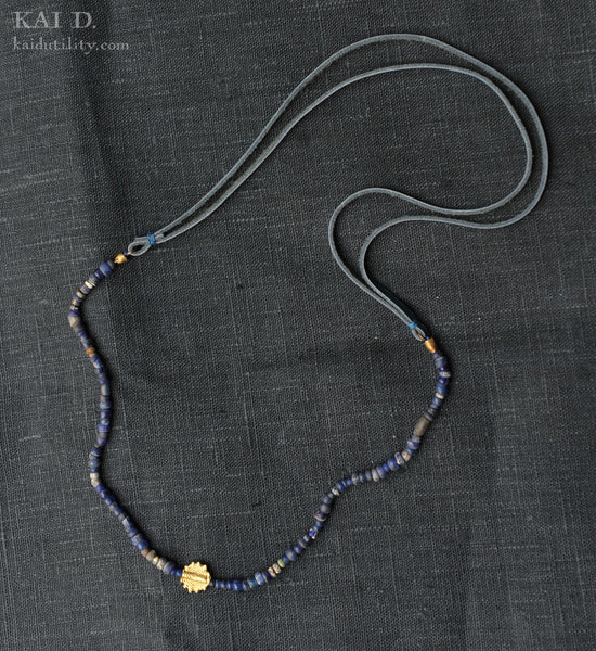 Handmade Beaded Necklace -  Indigo G