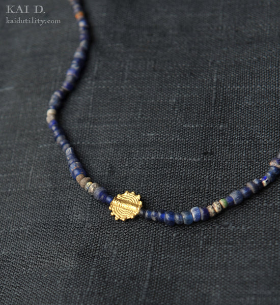 Handmade Beaded Necklace -  Indigo G