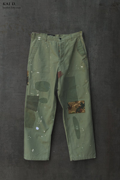 Military Boro Chino - Fatigue Green - Size 33/34