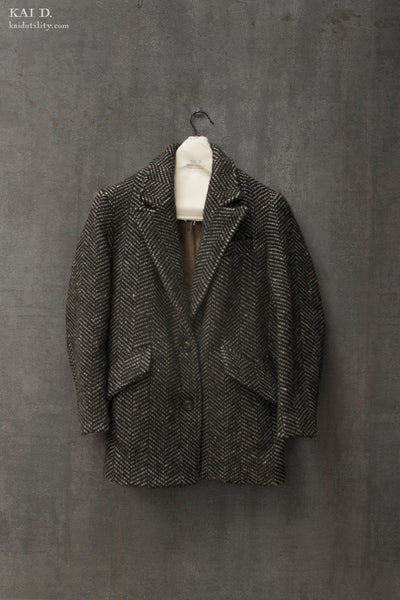 Reese Wool Coat - Oversized Herringbone - XS, S