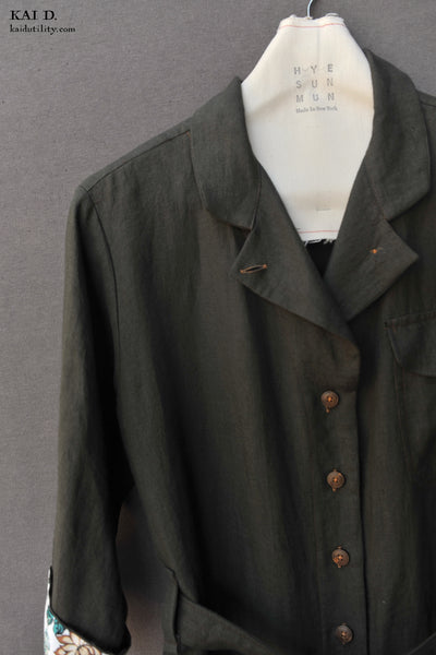 Belgian Line Safari Dress - Dark Green -  S