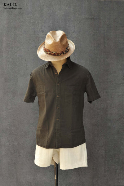 Garment Dyed Baby seersucker Cassady shirt - M