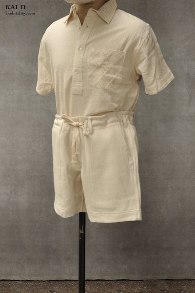 Obelisk Shorts -  Undyed Denim - 3, 4