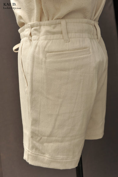 Obelisk Shorts -  Undyed Denim - 1, 2, 3, 4