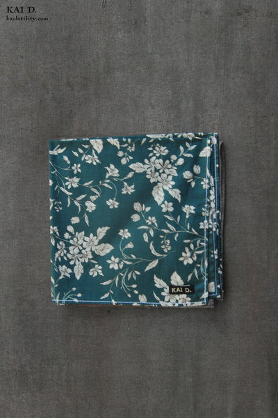 Liberty Print Floral Pocket Square - Teal