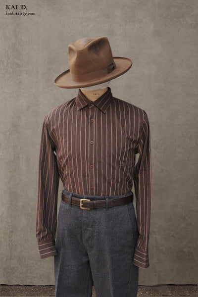 Delancey Shirt - Twin Stripe Cotton - S, M, L, XL