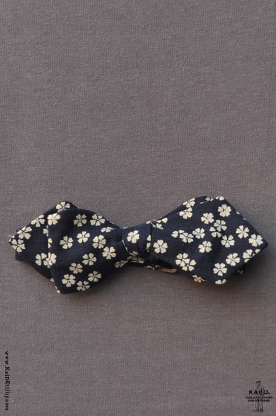 Indigo Floral Bowtie