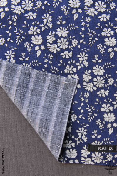 Reversible Petit Floral Pocket Square - Azure Blue