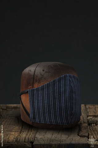Cloth Face Mask - Pigment print denim stripe