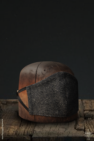 Cloth Face Mask - Antique Indigo Herringbone
