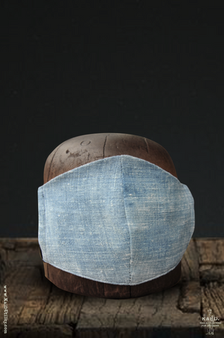 Cloth Face Mask - Boro Vintage Denim - Light Indigo