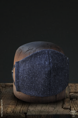 Cloth Face Mask - Herringbone Tweed Denim