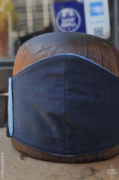 Cloth Face Mask - Patchwork Weave Light Indigo