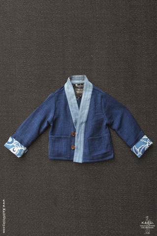 Children's Kimono Jacket - Indigo Canvas - S