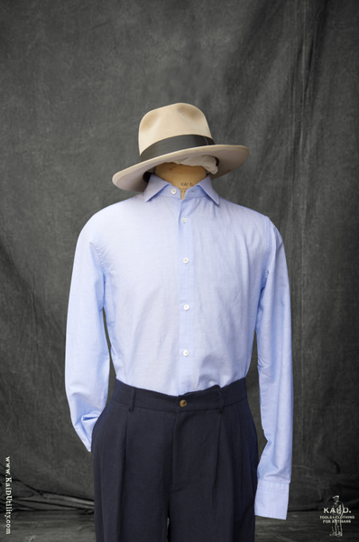 Linen Cotton Shirt - Blue - 39