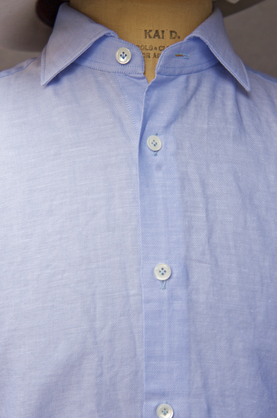 Linen Cotton Shirt - Blue - 39