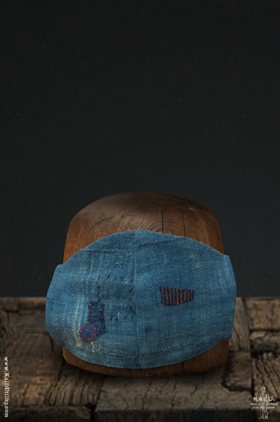 Cloth Face Mask - Repaired West African Indigo C