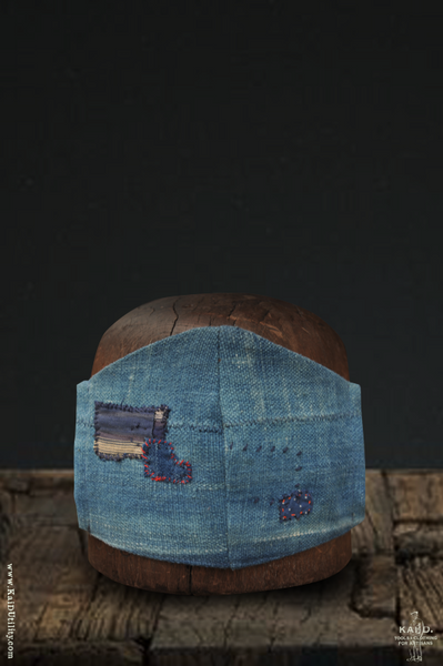 Cloth Face Mask - Repaired West African Indigo D