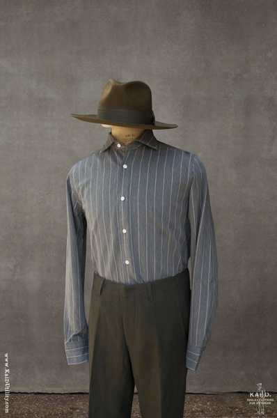 Grey Stripe Flannel Shirt - 45