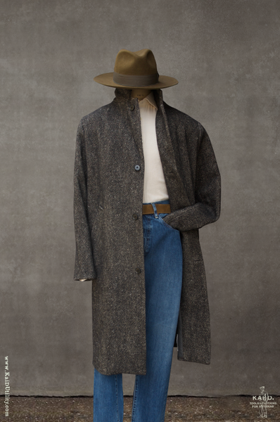 Chunky Wool Linen Tweed Coat - S, M