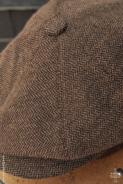 Peaky Hat -  Pure Cashmere Herringbone - M