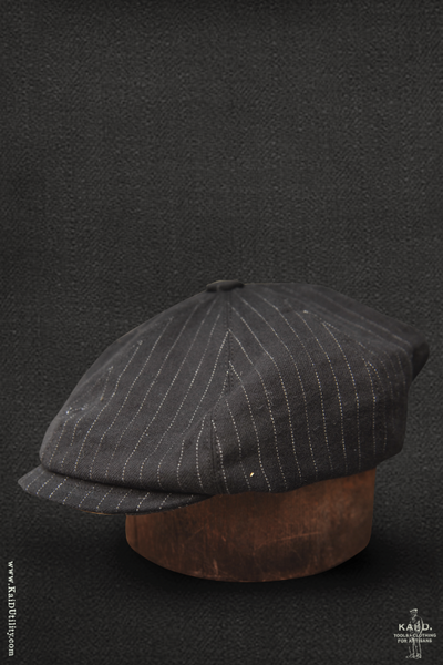 Peaky Hat -  Chalk Stripe Cotton Wool - L, XL