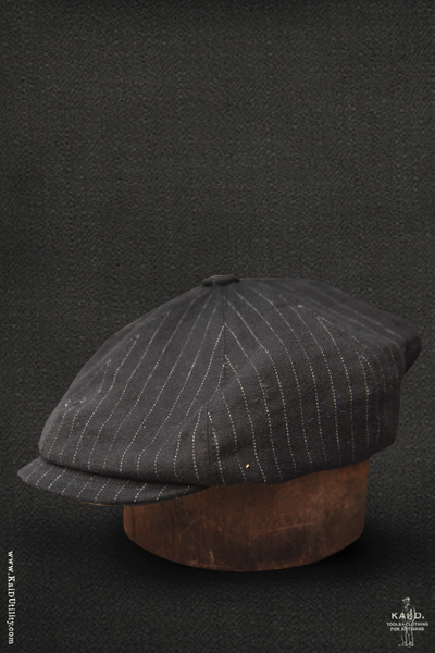 Peaky Hat -  Chalk Stripe Cotton Wool - XL