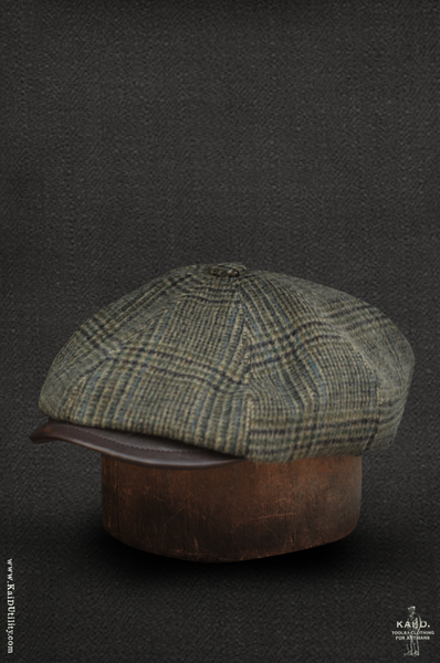 Peaky Hat -  Wool Cashmere with Leather - L