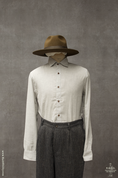 Artisan Twill Denham shirt - Pale Grey - XL