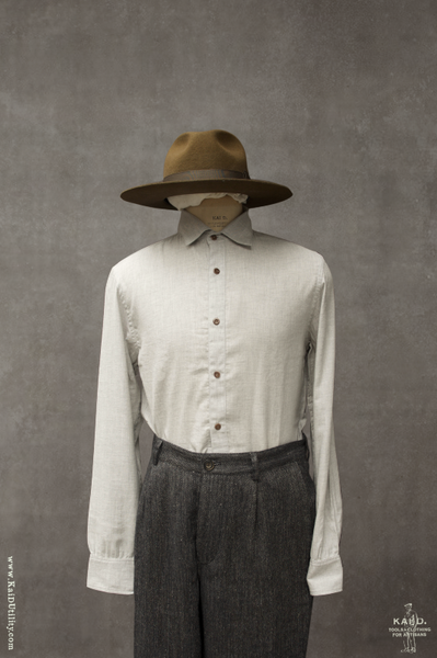 Artisan Twill Denham shirt - Pale Grey - L, XL