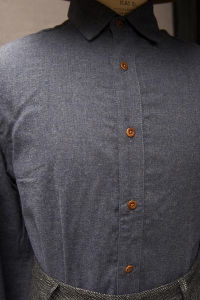 Ultra Soft Heather Cotton Denham shirt - Blue Heather - L, XL