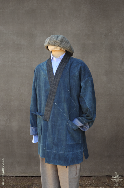 Japanese Farmer Coat - Vintage Denim - M