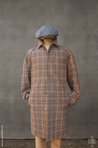 Harris Tweed Long Mac - Houndstooth - M