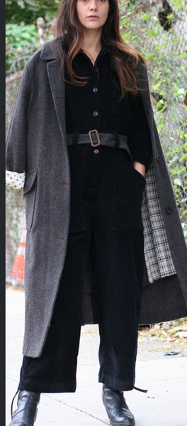 Corduroy Earhart Jumpsuit - Black - S
