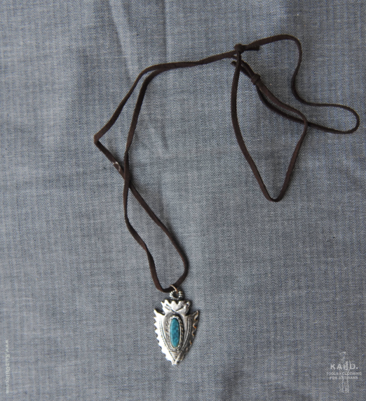 Navajo Arrowhead Pendant with Turquoise