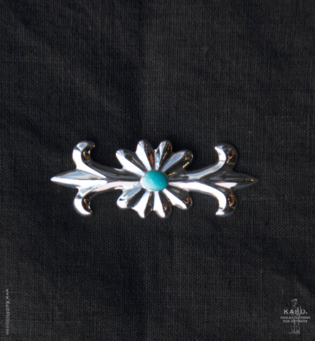 Sterling Silver Brooch - Sandcast Turquoise