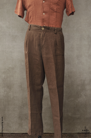 Light Weight Linen Double Pleat Pants - 32