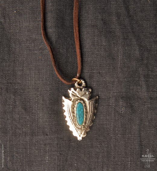 Navajo Arrowhead Pendant with Turquoise
