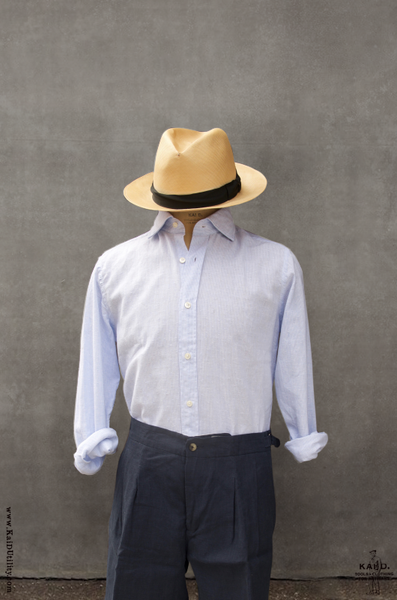 Casablanca Fine Stripe LInen Shirt - Light Blue - 41