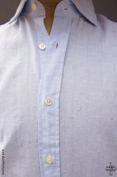 Casablanca Fine Stripe LInen Shirt - Light Blue - 41
