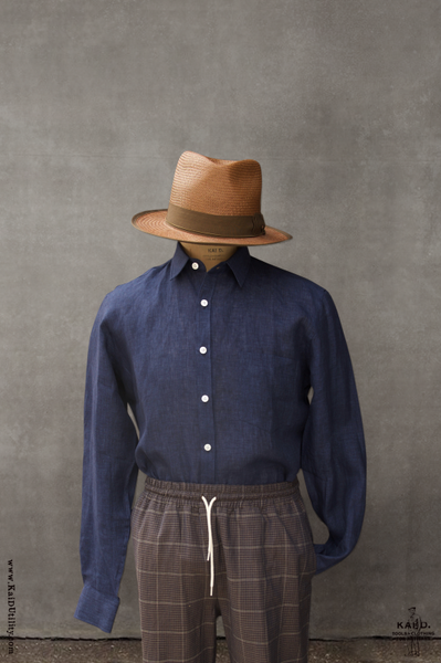 Italian Linen Shirt - Vibrant Navy - XL
