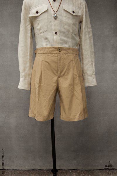 Double Pleat Bermuda Shorts - Sand - 32