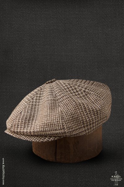 Peaky Hat -  Silk linen plaid - M, L, XL