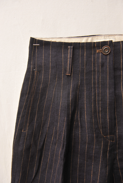 Amelia high waisted shorts - Linen Pinstripe - S, M, L