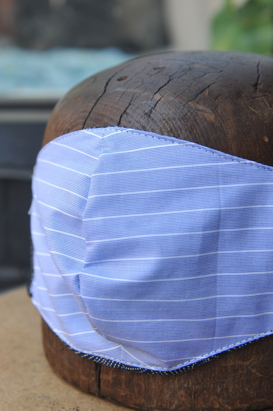 Cloth Face Mask - Patchwork weave indigo B