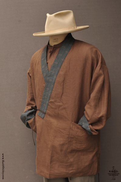 Double Layer Japanese Farmer Coat - Novel sashiko cotton I - S